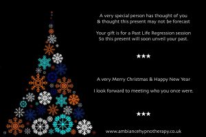 past life regression Christmas gift voucher